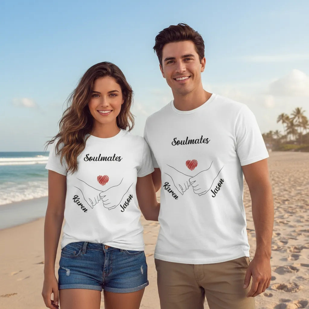 Personalized Soulmate T-Shirt – Custom Couple Design with Names