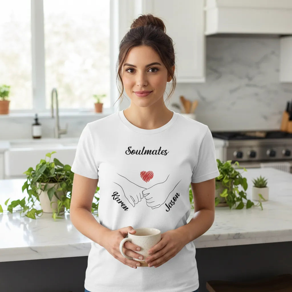 Personalized Soulmate T-Shirt – Custom Couple Design with Names