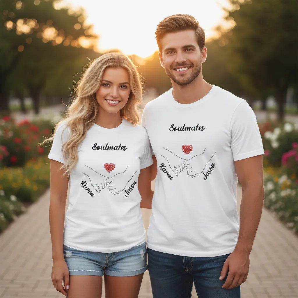 Personalized Soulmate T-Shirt – Custom Couple Design with Names