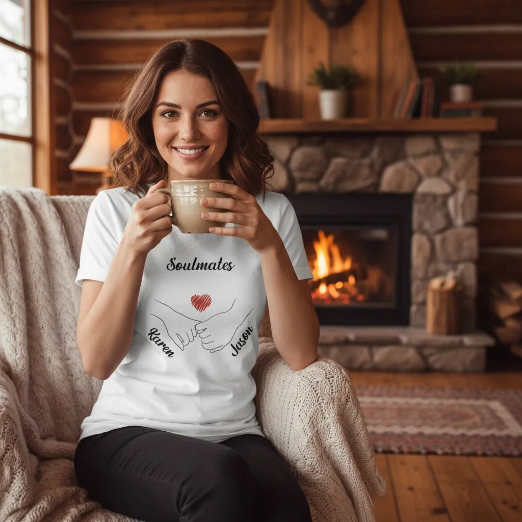 Personalized Soulmate T-Shirt – Custom Couple Design with Names
