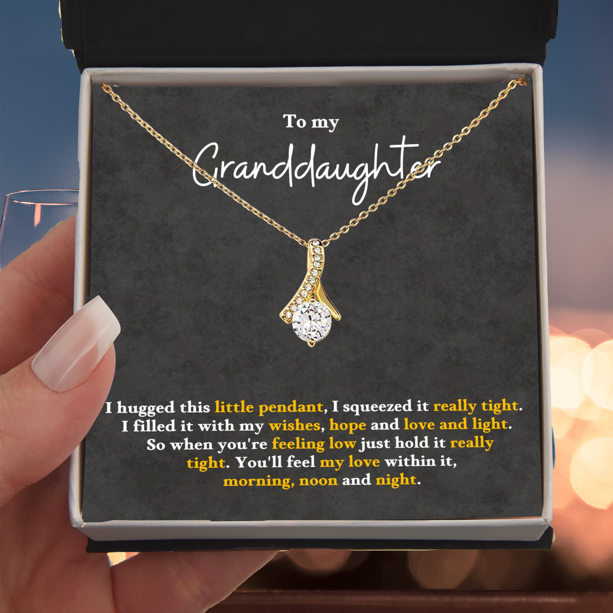 To my granddaughter, you'll feel my love within this