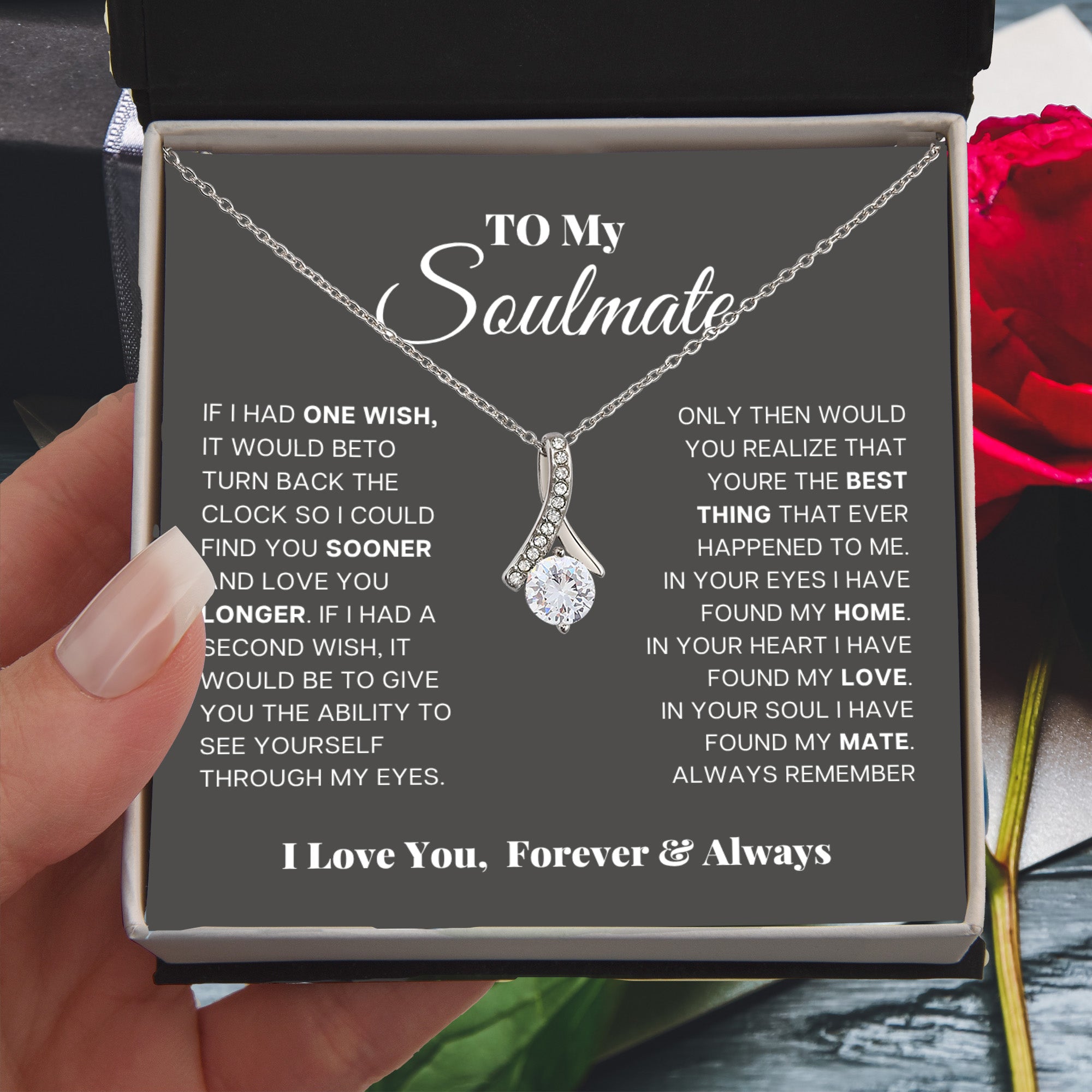 To my soulmate, in your Eyes I have Found my Home - Necklace with Gift Box