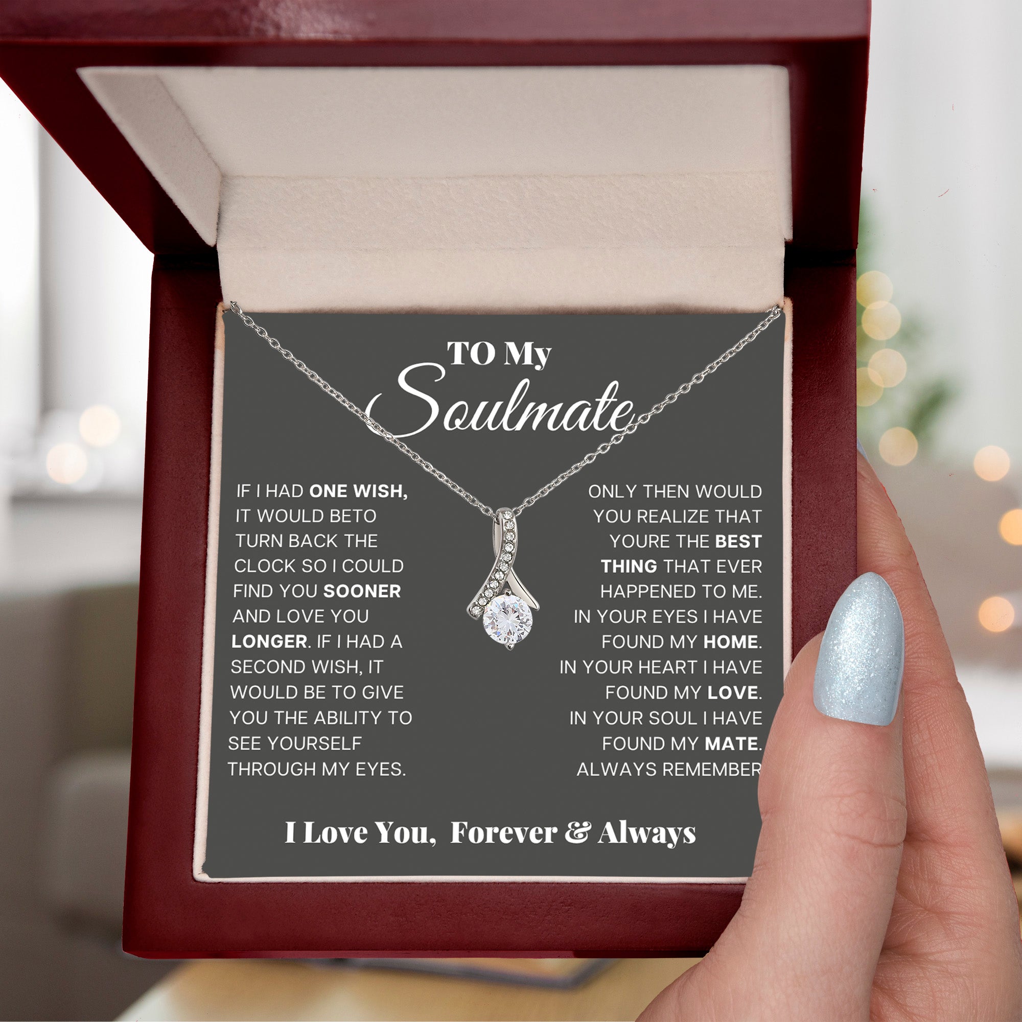 To my soulmate, in your Eyes I have Found my Home - Necklace with Gift Box