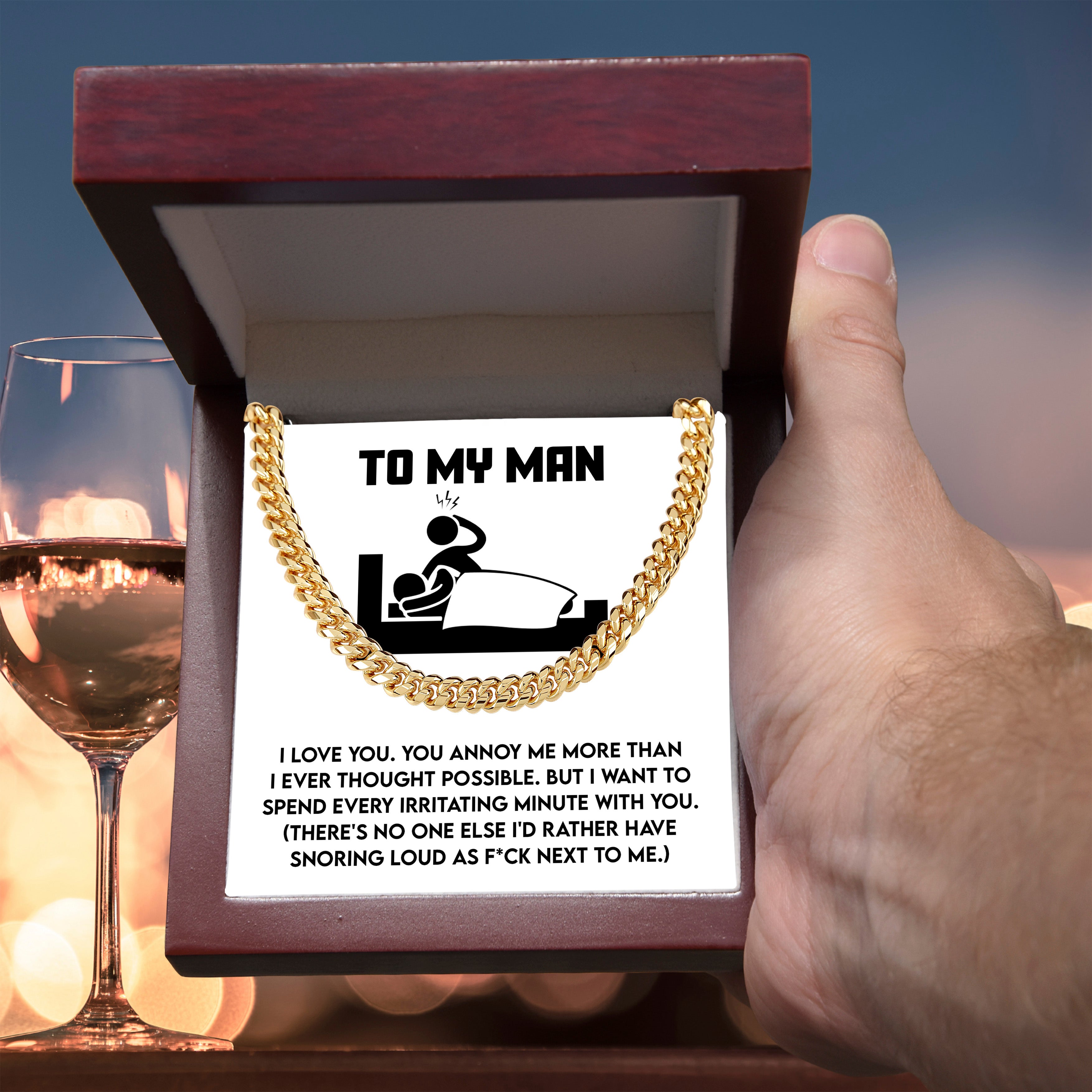 Hilarious Cuban Chain Necklace Gift for Your Snoring Soulmate