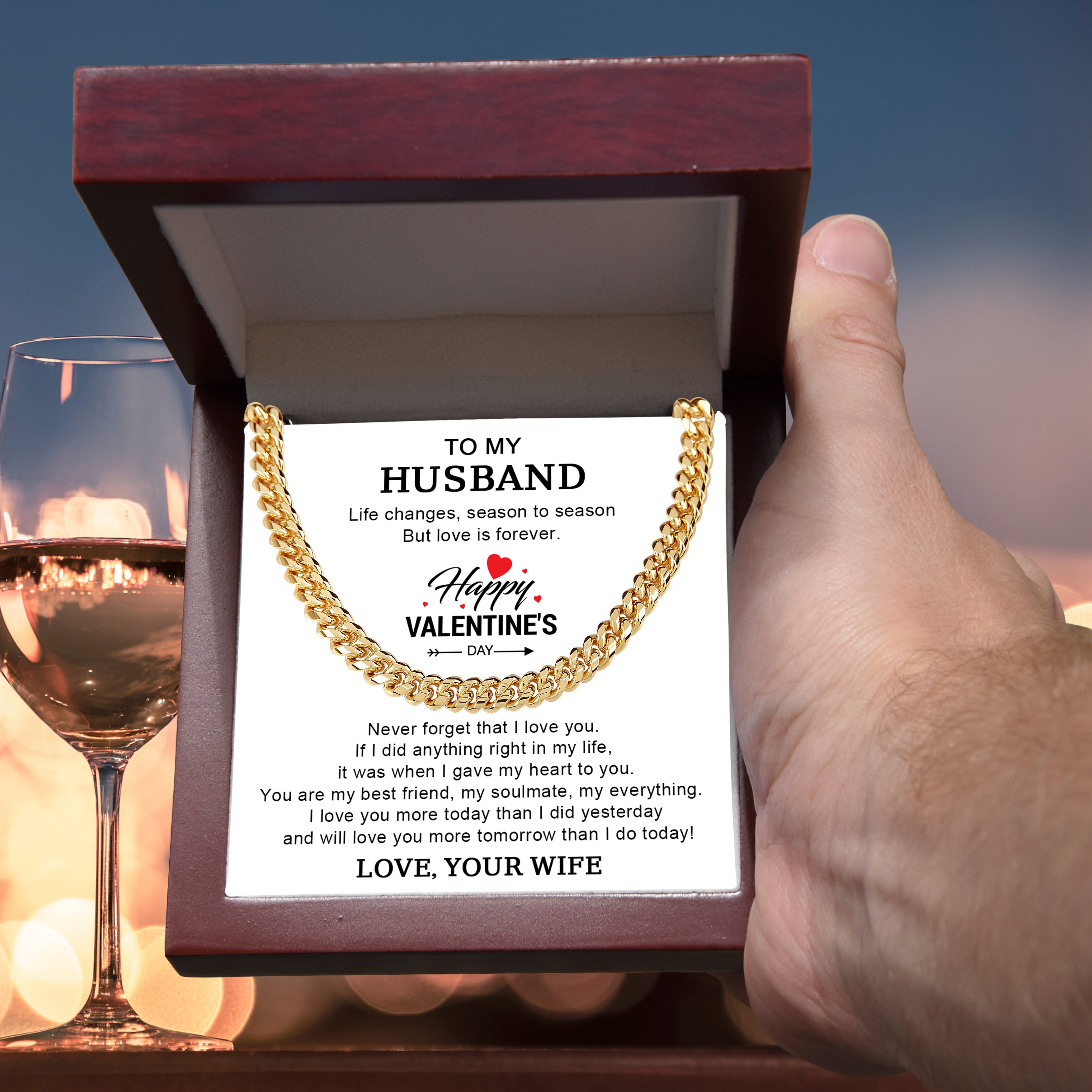 To My Husband – Valentine's Day Cuban Link Chain Gift from Wife