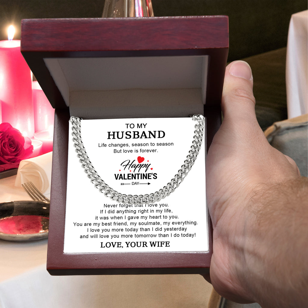To My Husband – Valentine's Day Cuban Link Chain Gift from Wife