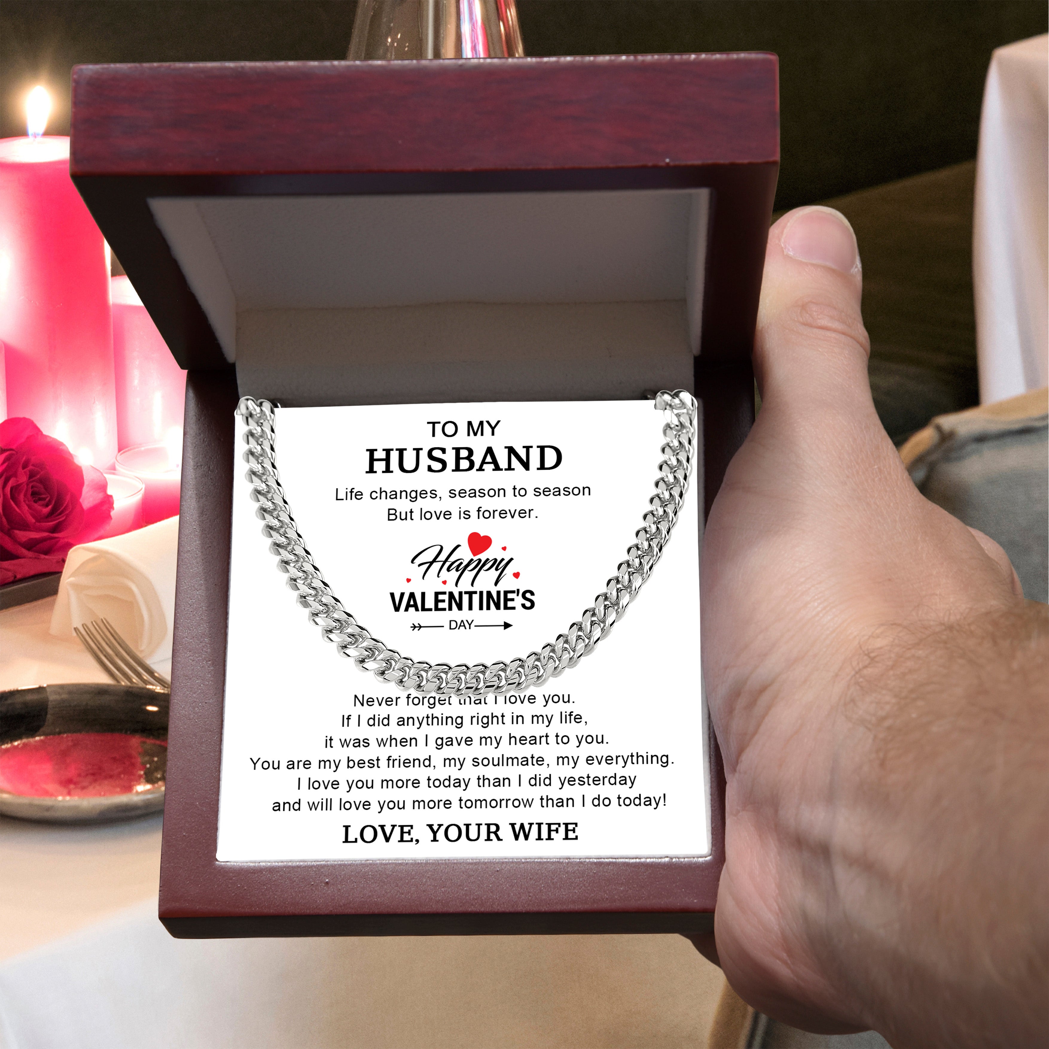 To My Husband – Valentine's Day Cuban Link Chain Gift from Wife