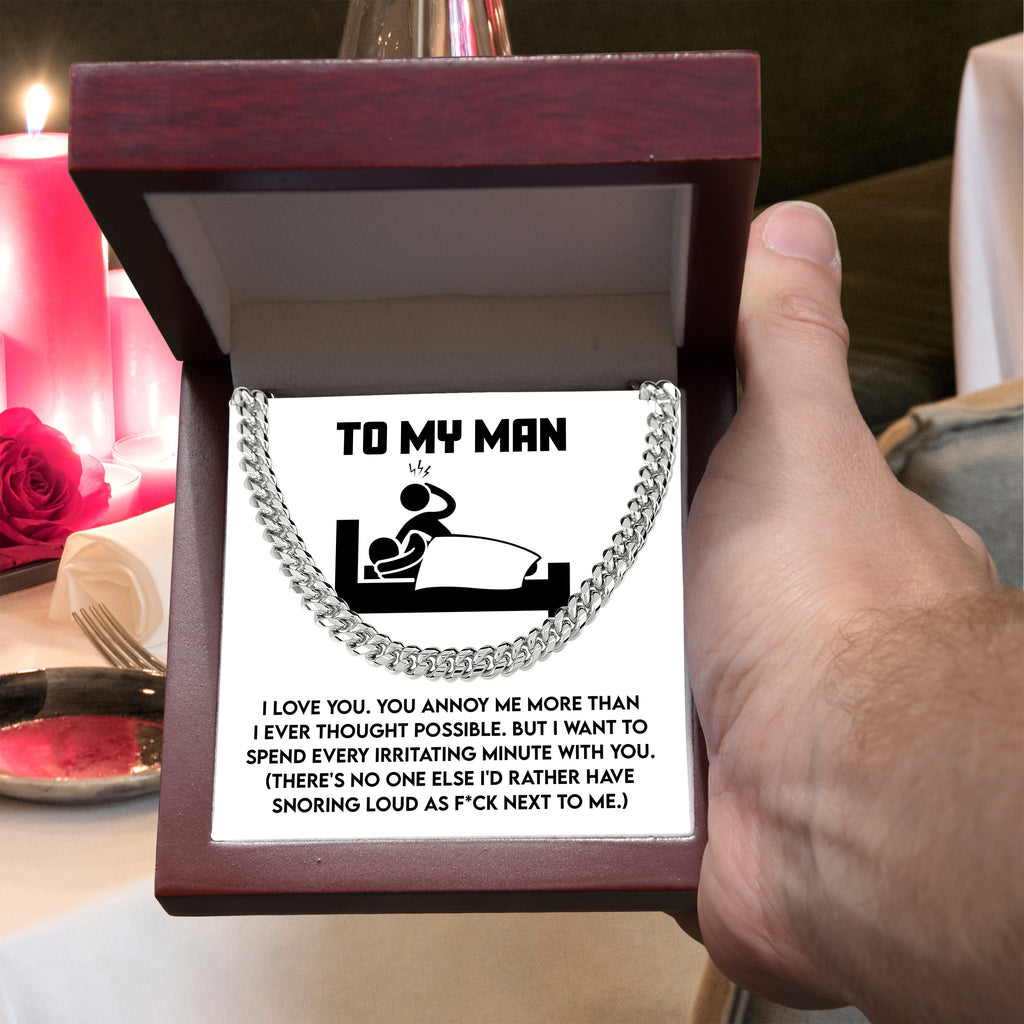 Hilarious Cuban Chain Necklace Gift for Your Snoring Soulmate