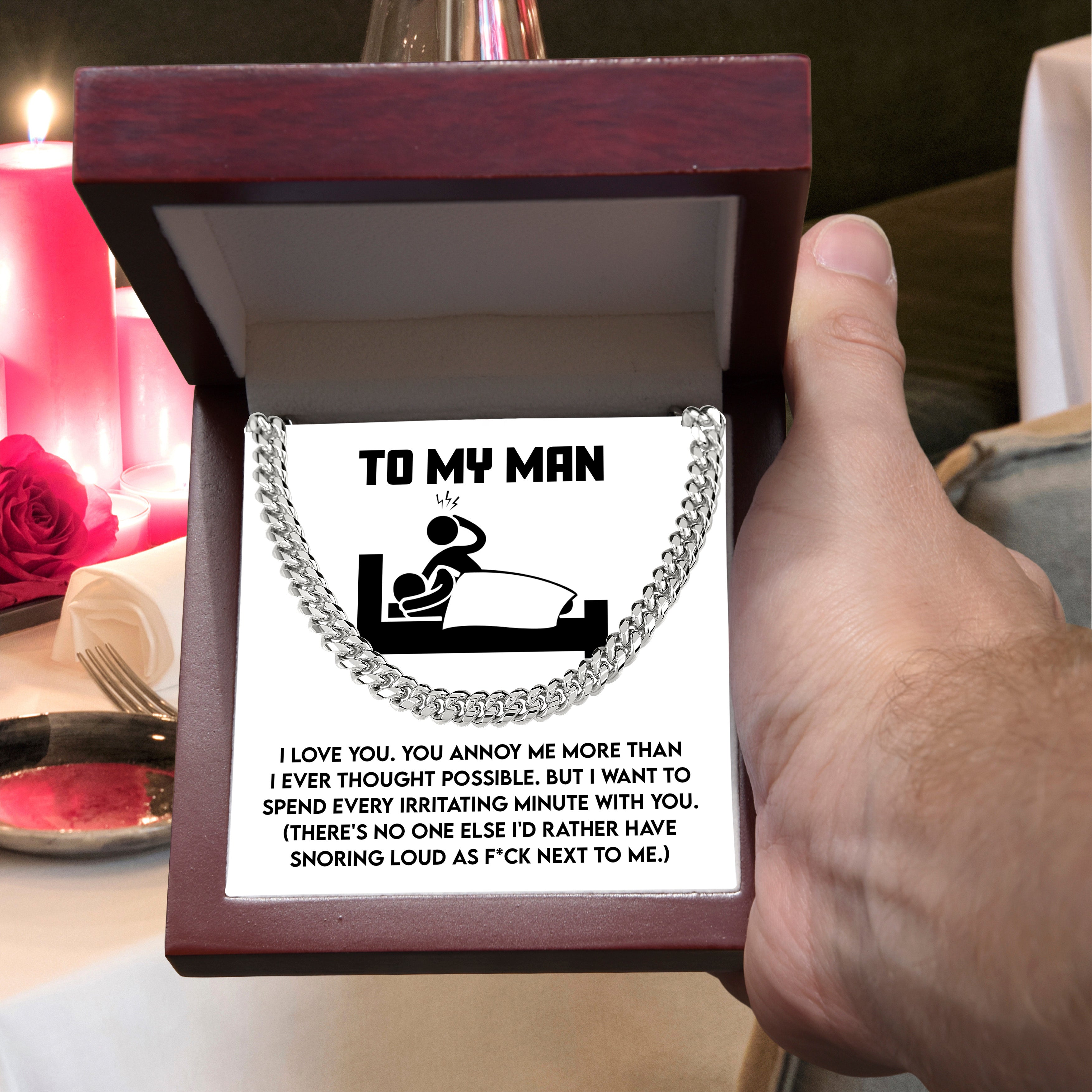 Hilarious Cuban Chain Necklace Gift for Your Snoring Soulmate