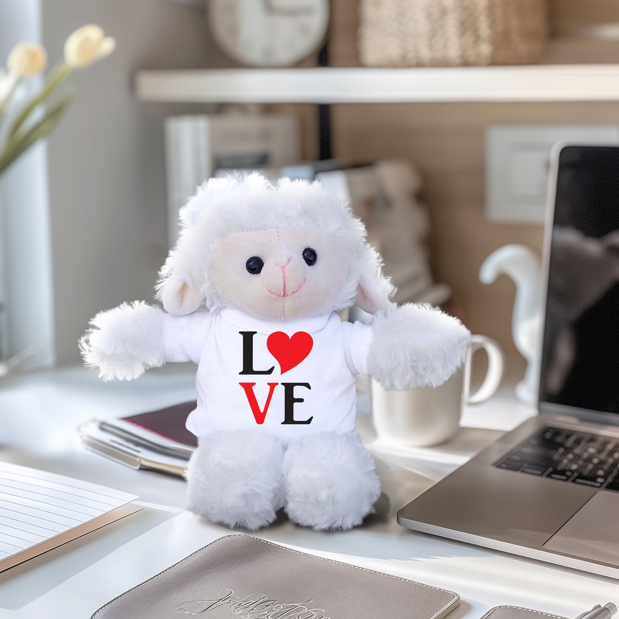 Spread Some Love - Adorable Plush Lamb, Panda, or Teddy Bear with Tee Shirt