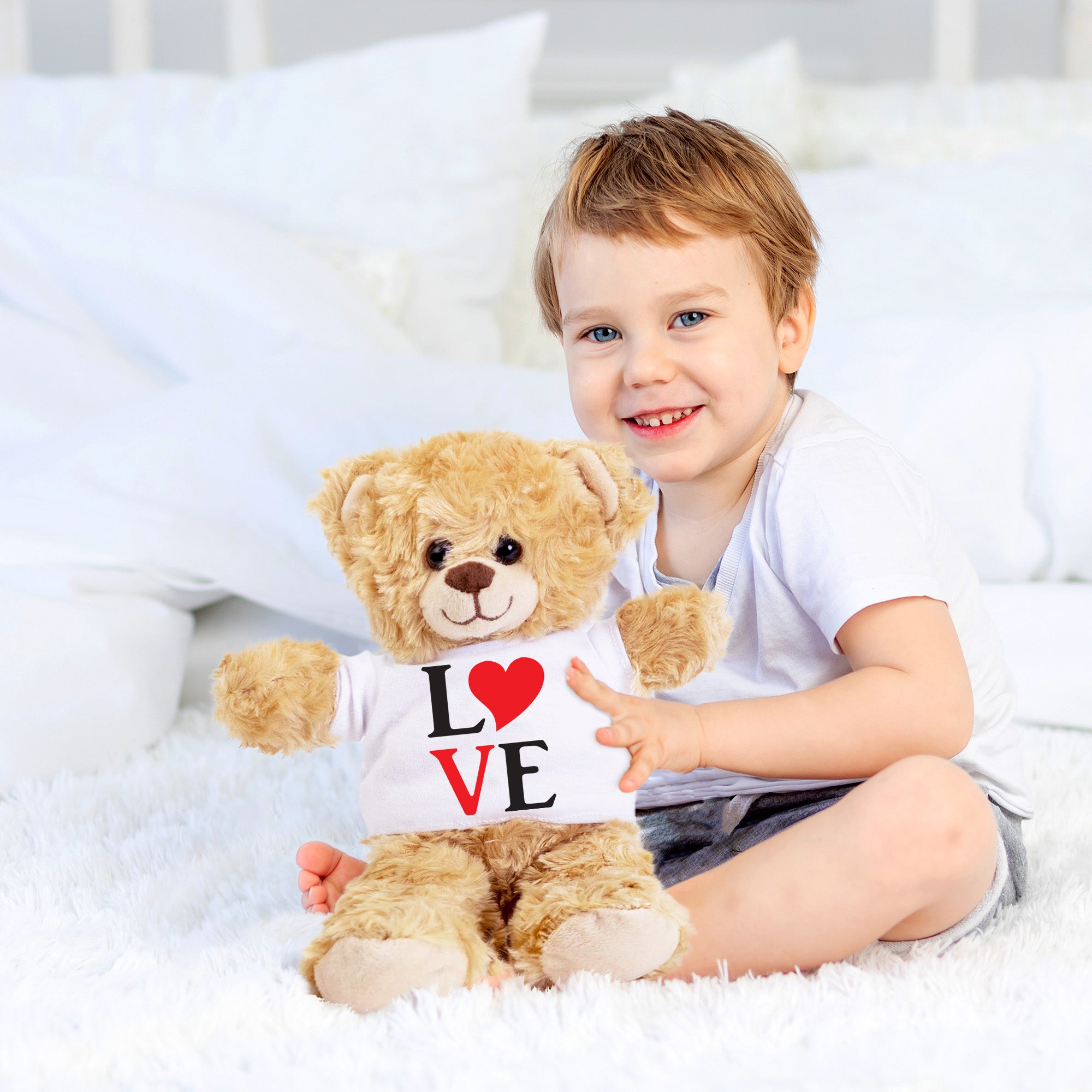 Spread Some Love - Adorable Plush Lamb, Panda, or Teddy Bear with Tee Shirt