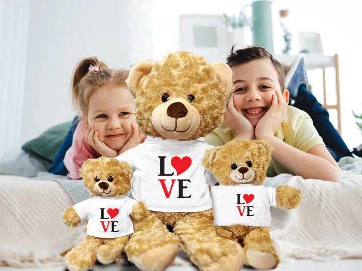 Spread Some Love - Adorable Plush Lamb, Panda, or Teddy Bear with Tee Shirt