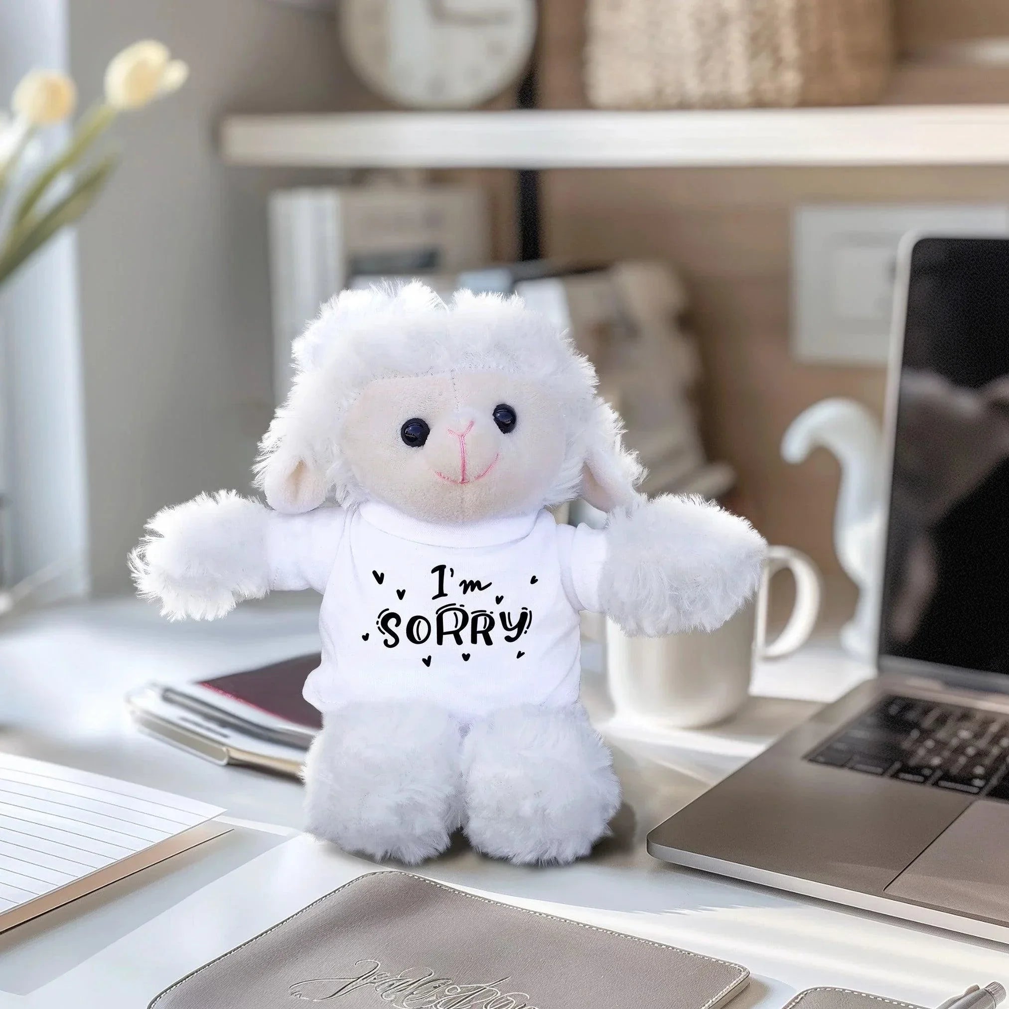Apology Gift - I am Sorry - Plush Lamb, Teddy or Panda Bear with Tee Shirt
