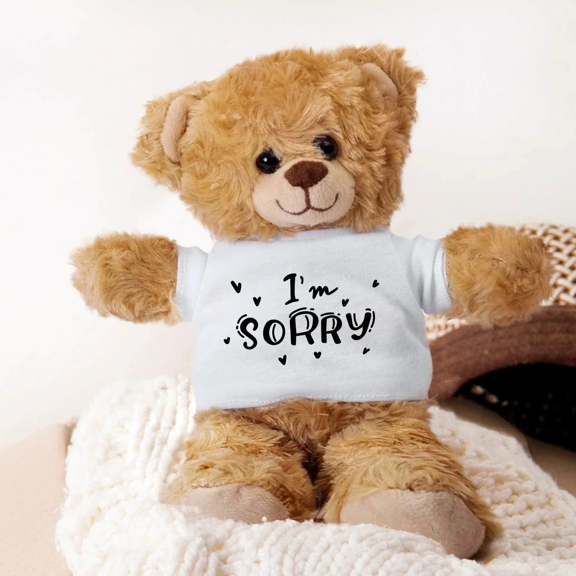 Apology Gift - I am Sorry - Plush Lamb, Teddy or Panda Bear with Tee Shirt