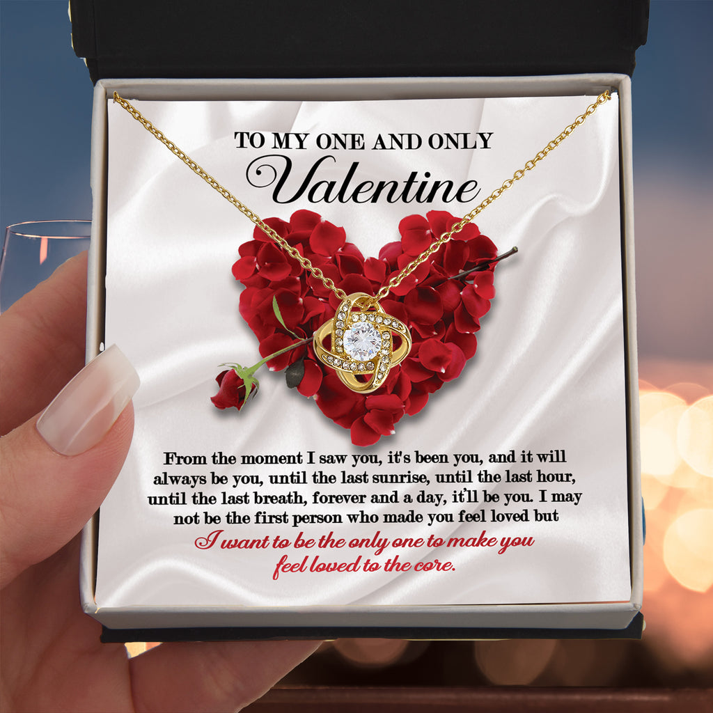 To My One and Only Valentine Love Knot Necklace – Romantic Forever Love Gift for Wife or Girlfriend
