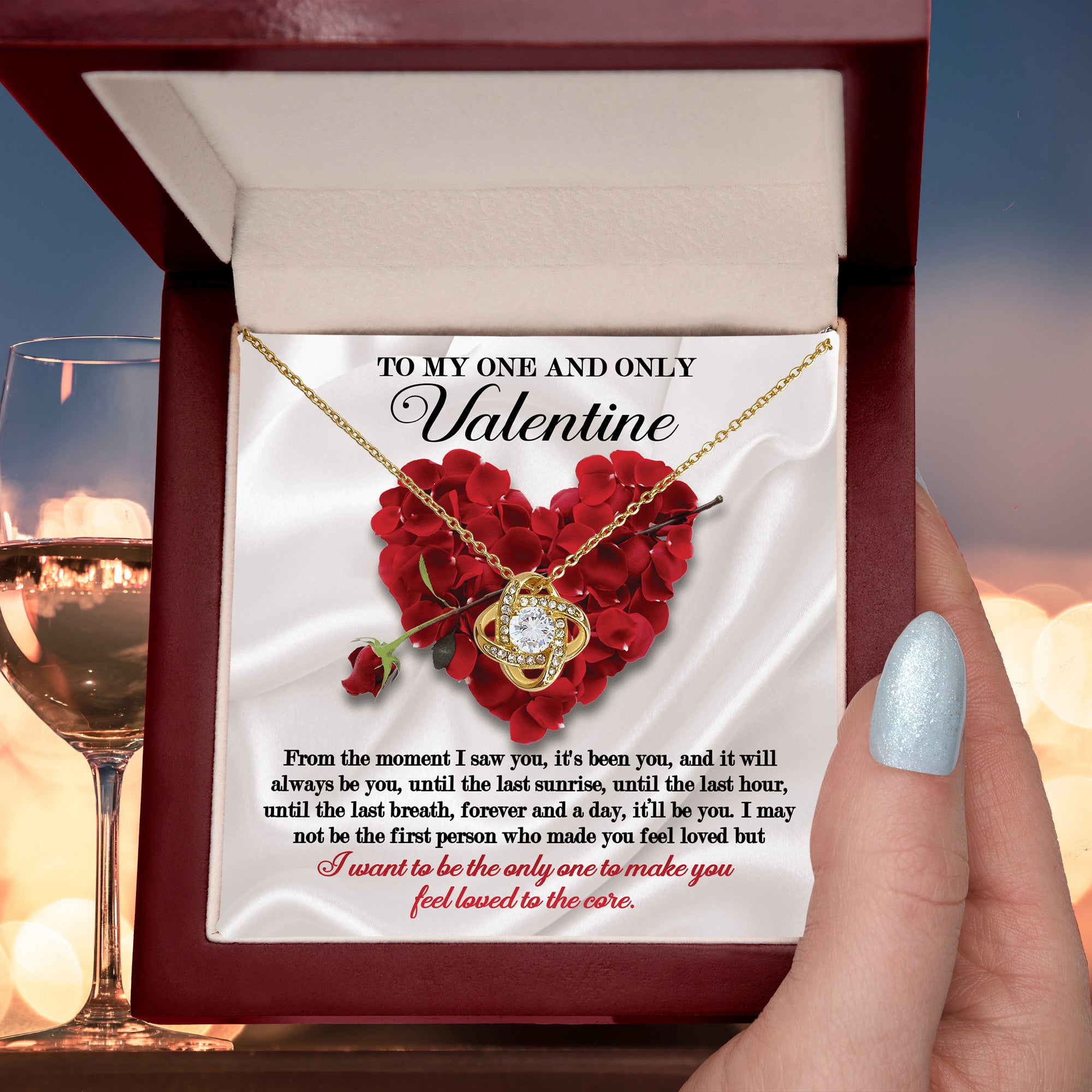 To My One and Only Valentine Love Knot Necklace – Romantic Forever Love Gift for Wife or Girlfriend