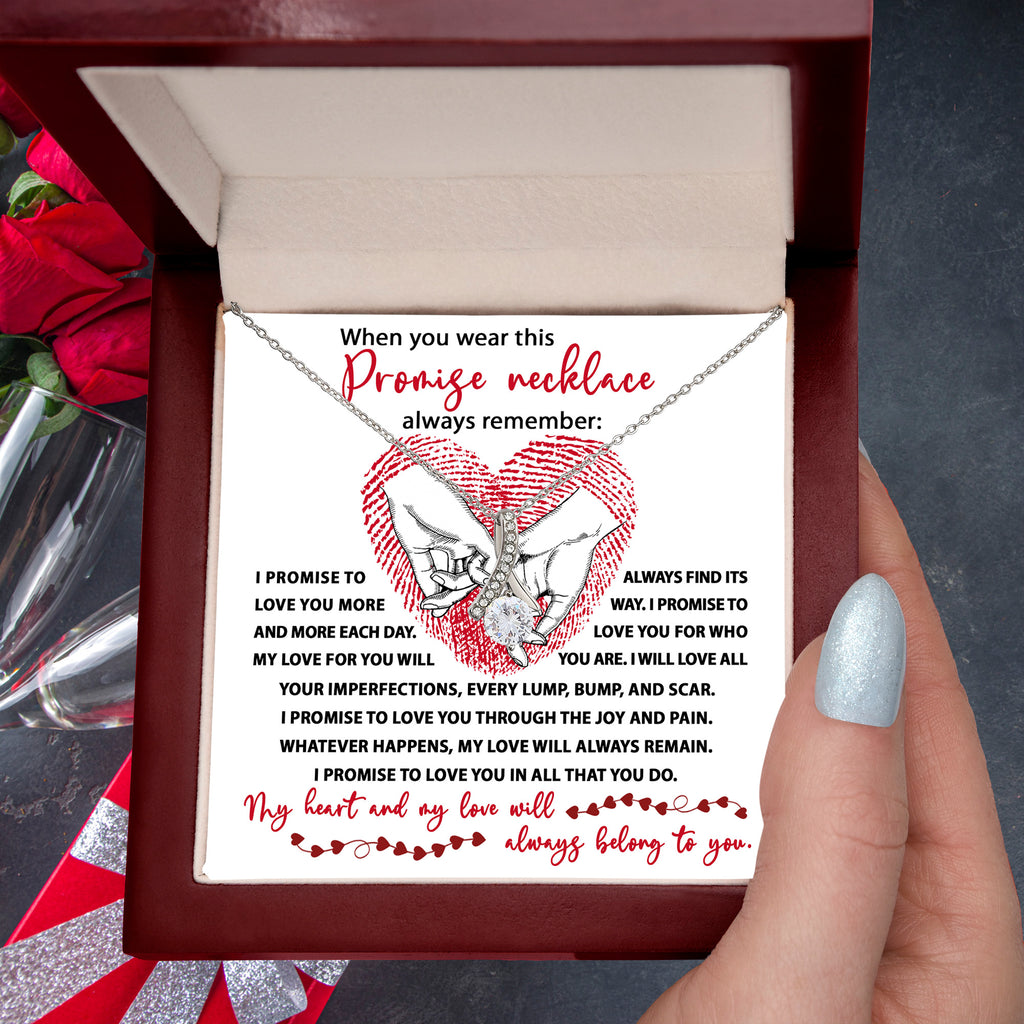 Promise Necklace – Romantic Gift with Deep Love Vows and Heartfelt Message Card