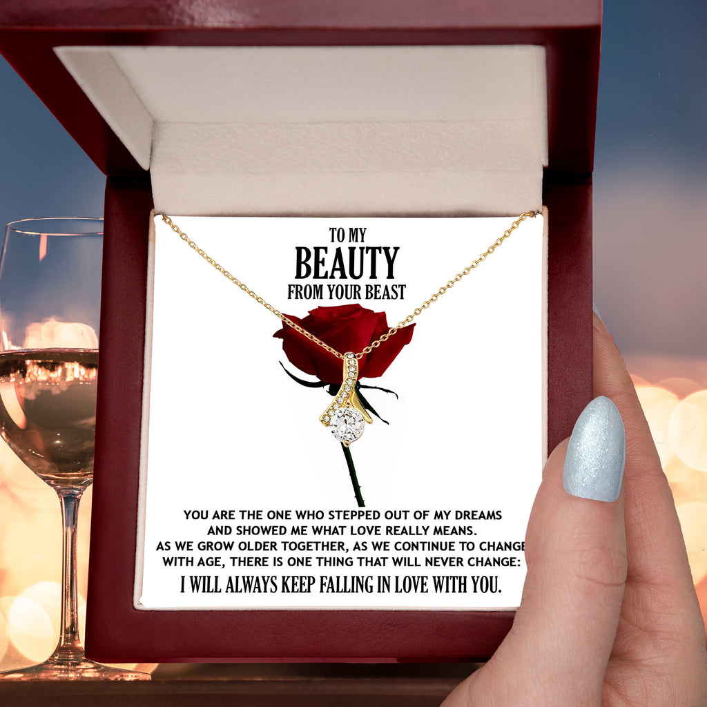 To My Beauty From Your Beast - You Stepped Out of my Dreams Romantic Soulmate Necklace