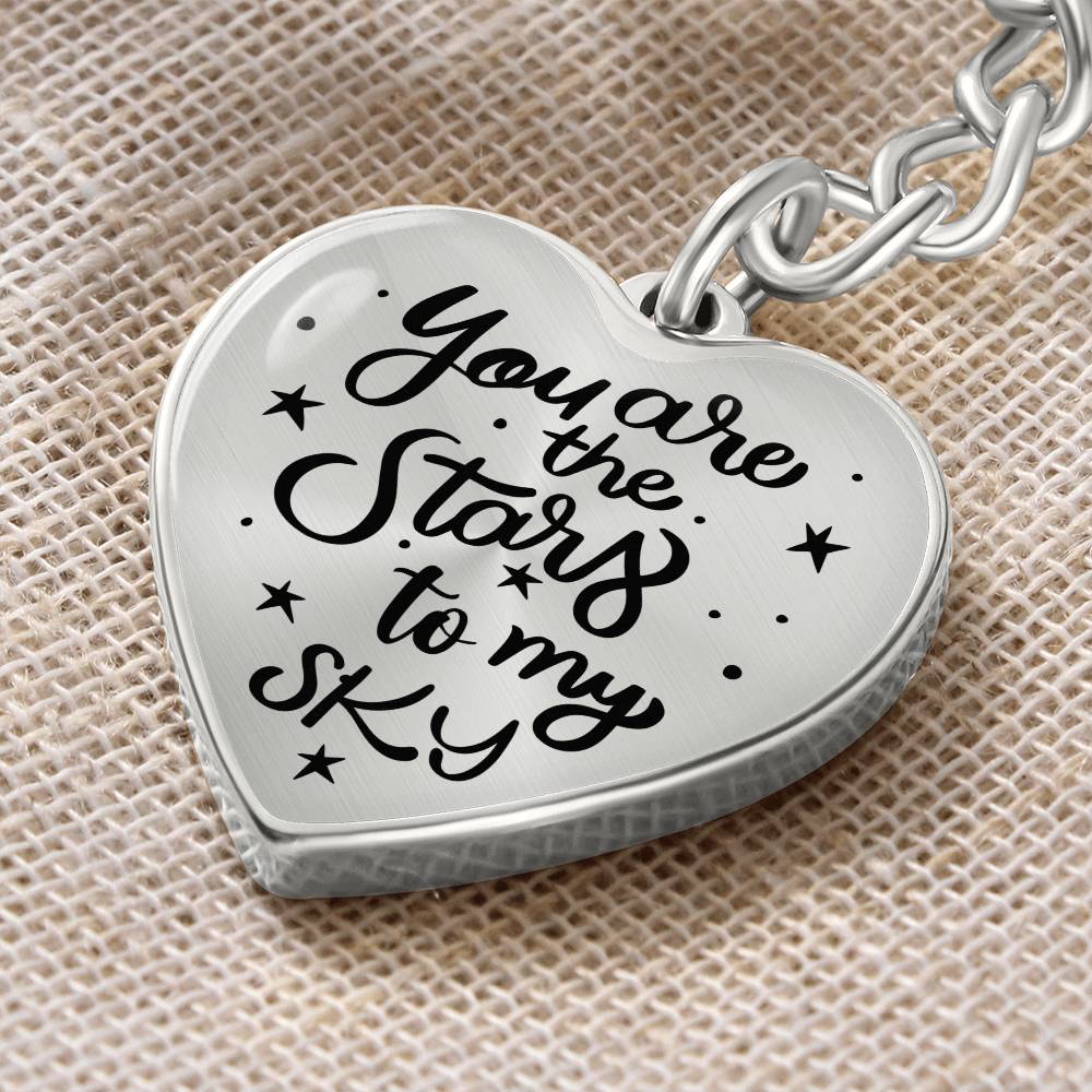 You Are the Stars to My Sky – Heart Keychain for Her | Romantic Valentine’s, Anniversary, Everyday Gift
