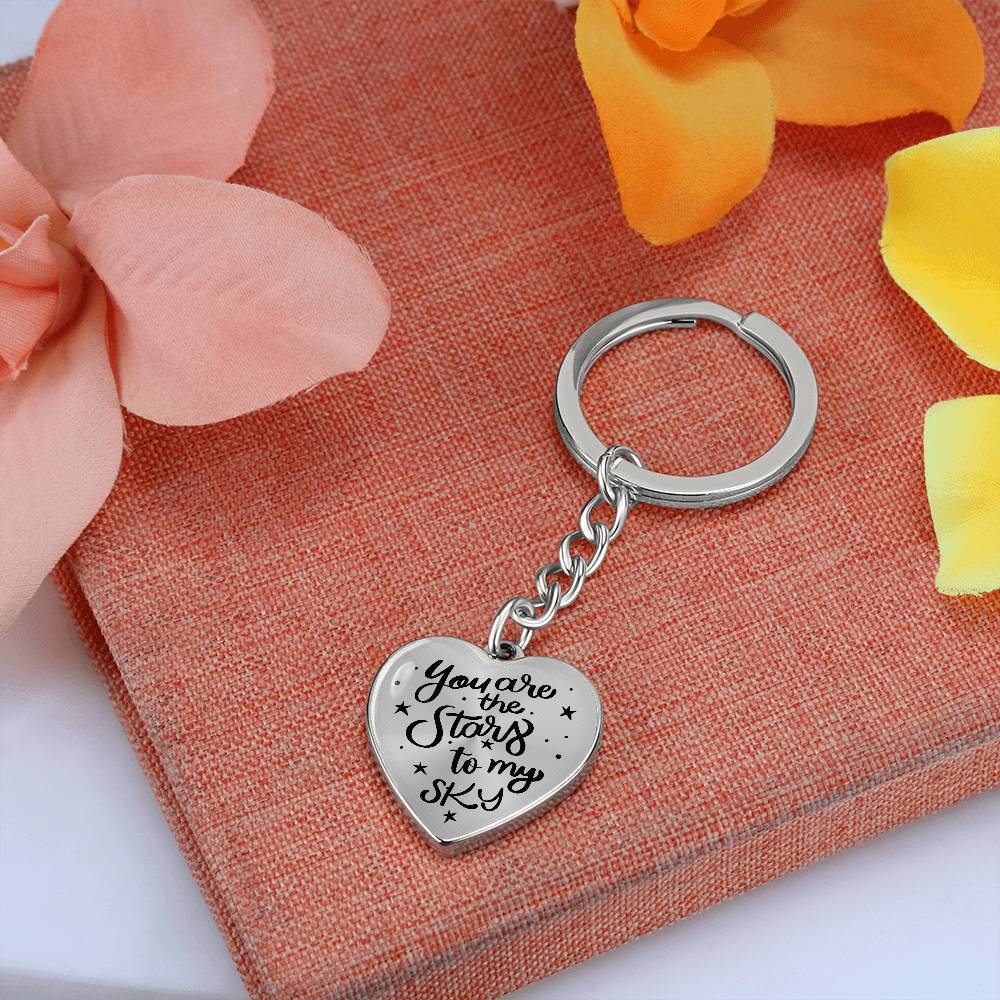 You Are the Stars to My Sky – Heart Keychain for Her | Romantic Valentine’s, Anniversary, Everyday Gift