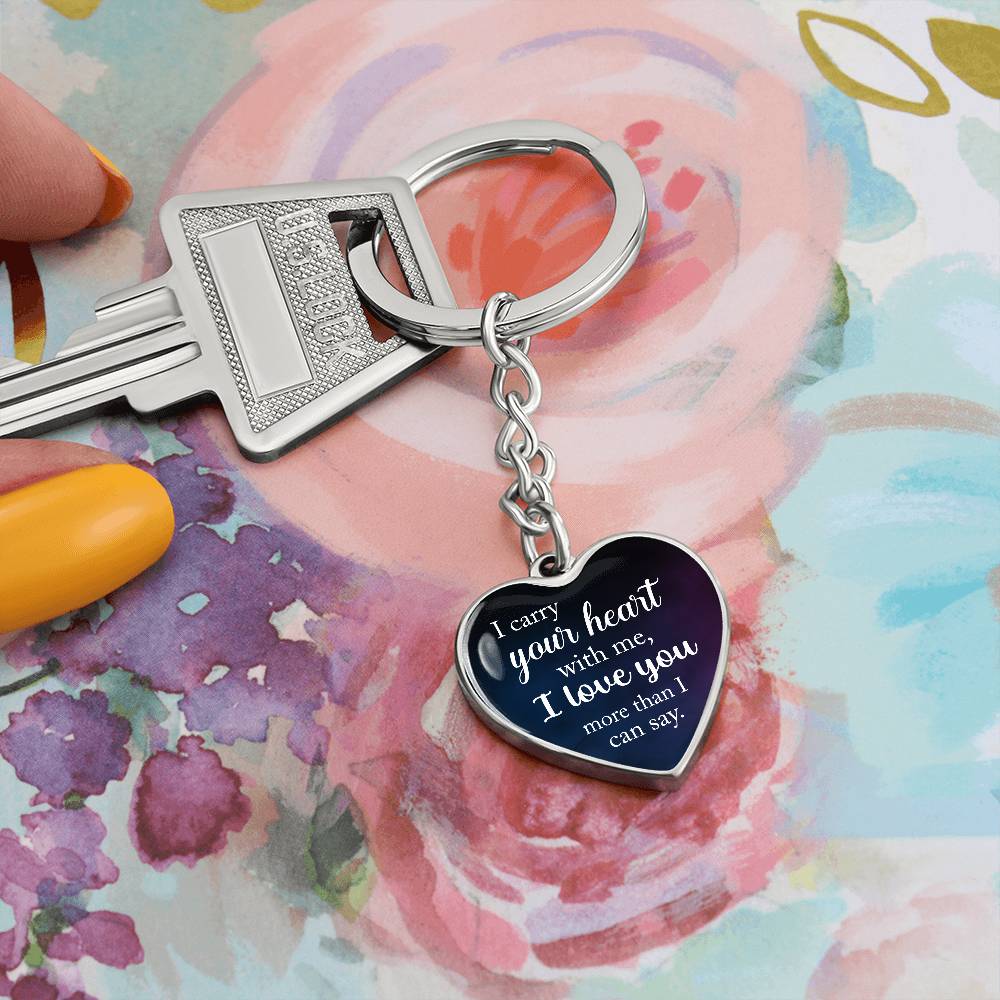 To My Wife Heart Keychain – “Thank You for Bringing Joy to My Heart” Romantic Gift for Wife
