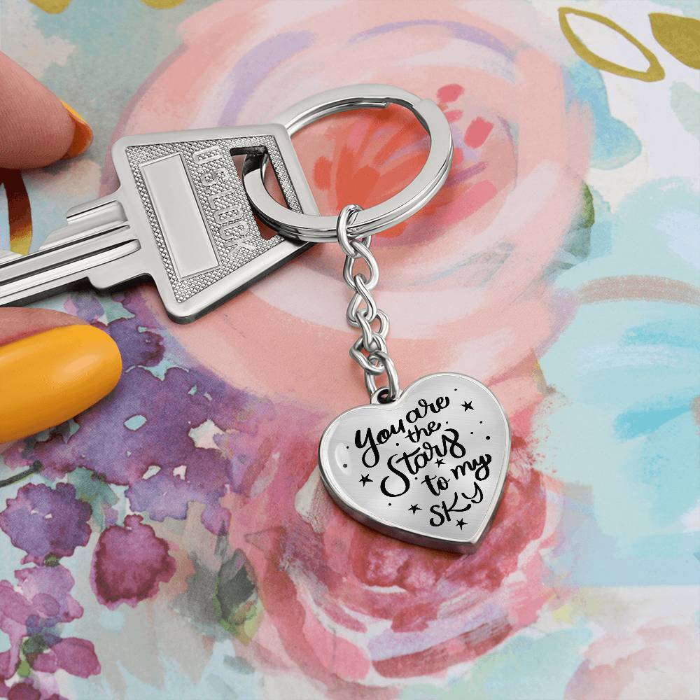 You Are the Stars to My Sky – Heart Keychain for Her | Romantic Valentine’s, Anniversary, Everyday Gift