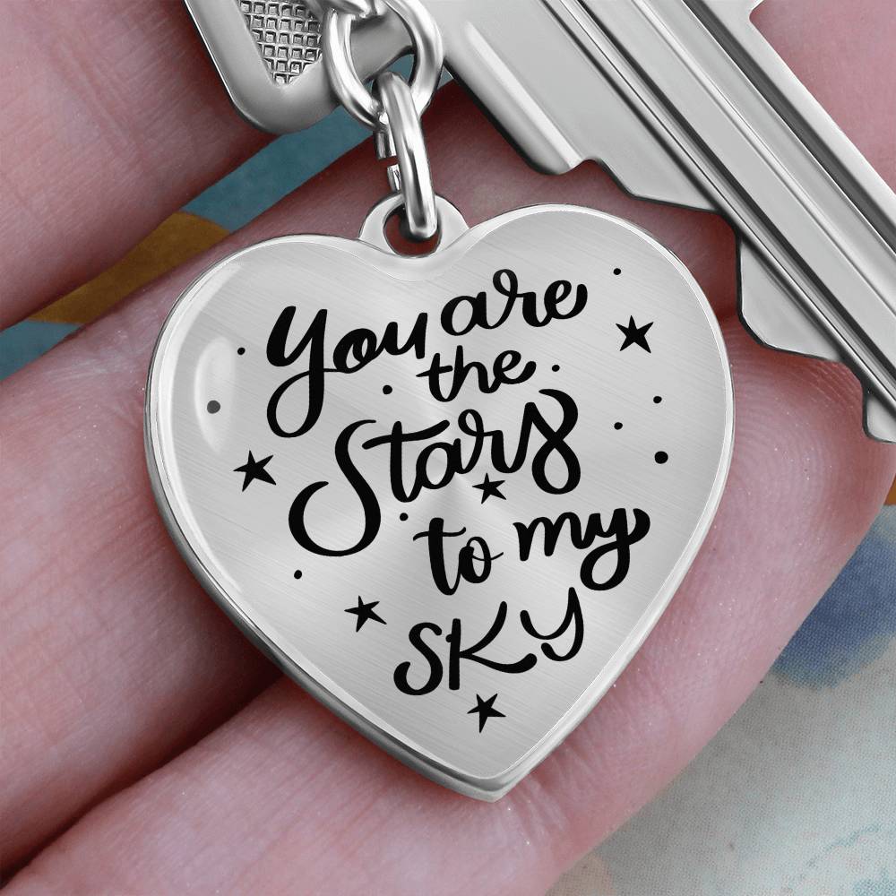 You Are the Stars to My Sky – Heart Keychain for Her | Romantic Valentine’s, Anniversary, Everyday Gift