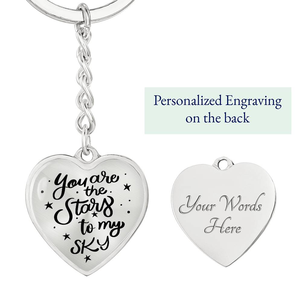 You Are the Stars to My Sky – Heart Keychain for Her | Romantic Valentine’s, Anniversary, Everyday Gift