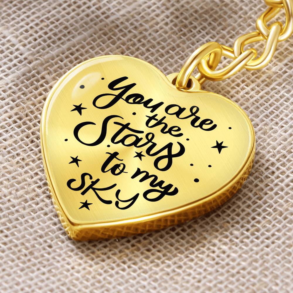 You Are the Stars to My Sky – Heart Keychain for Her | Romantic Valentine’s, Anniversary, Everyday Gift