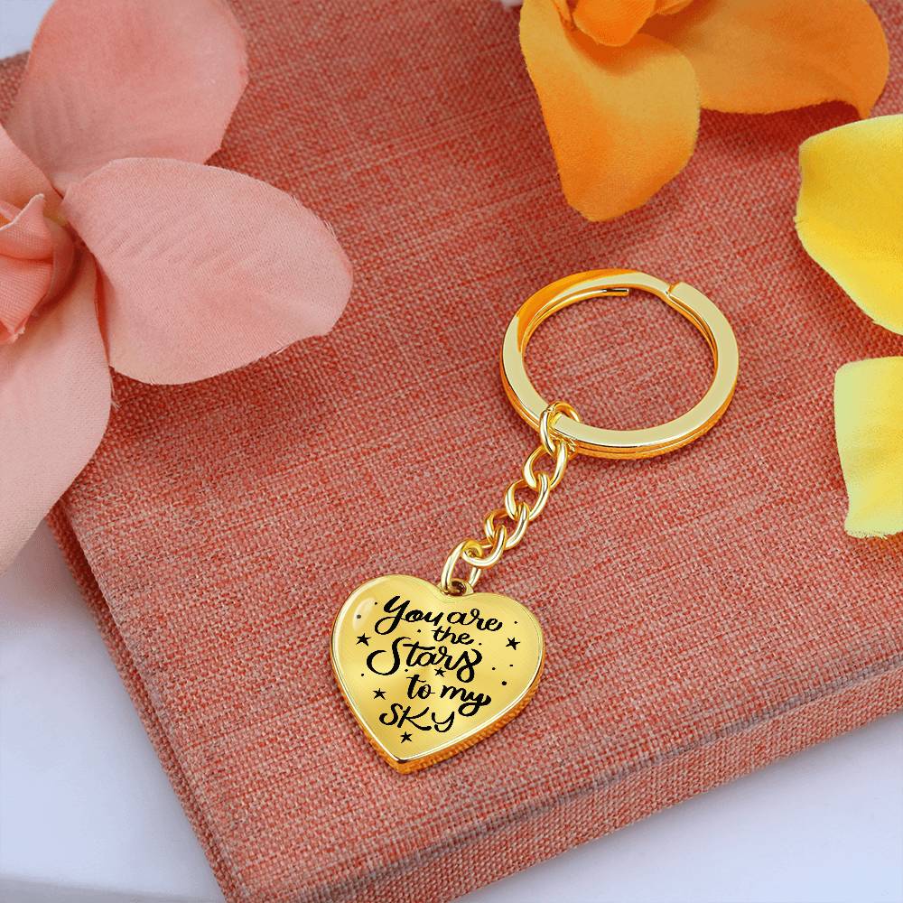 You Are the Stars to My Sky – Heart Keychain for Her | Romantic Valentine’s, Anniversary, Everyday Gift