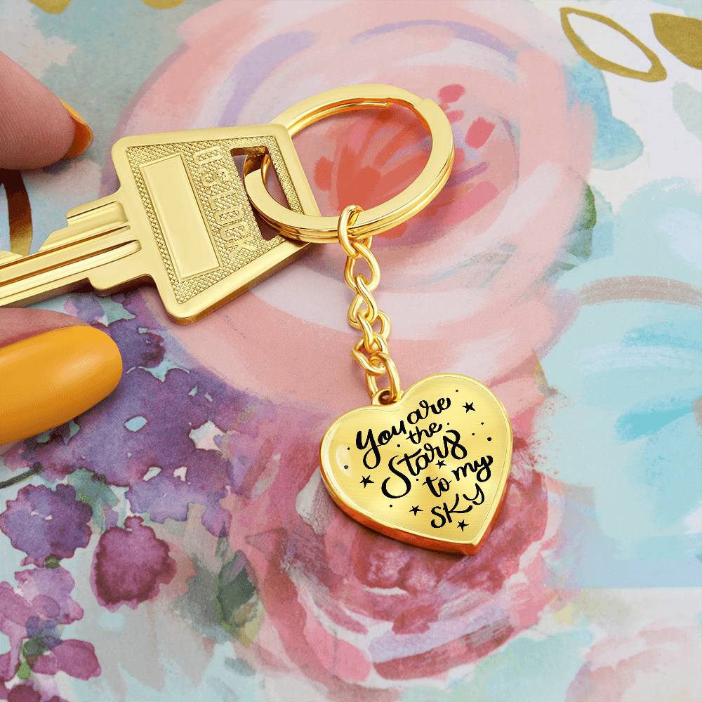 You Are the Stars to My Sky – Heart Keychain for Her | Romantic Valentine’s, Anniversary, Everyday Gift