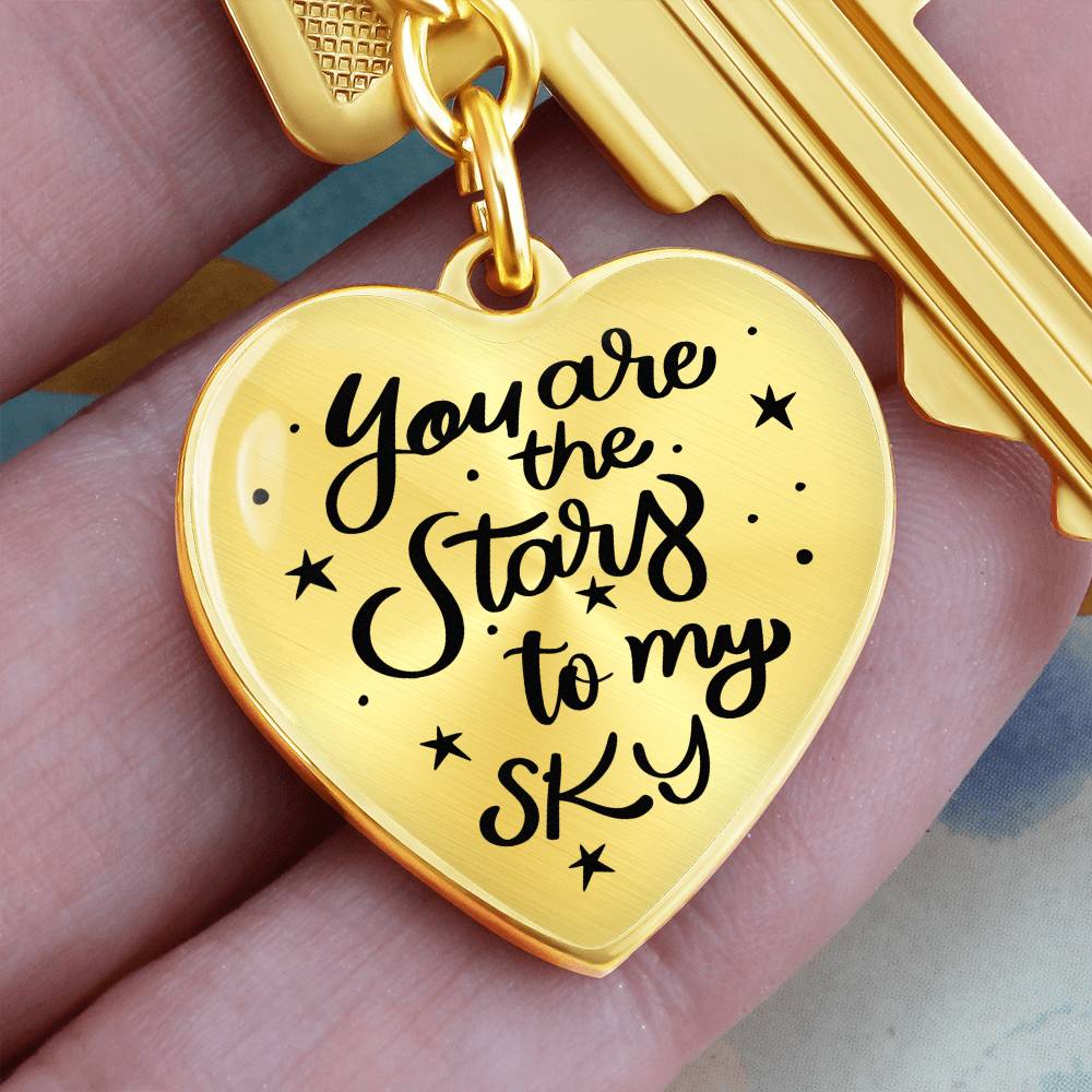 You Are the Stars to My Sky – Heart Keychain for Her | Romantic Valentine’s, Anniversary, Everyday Gift