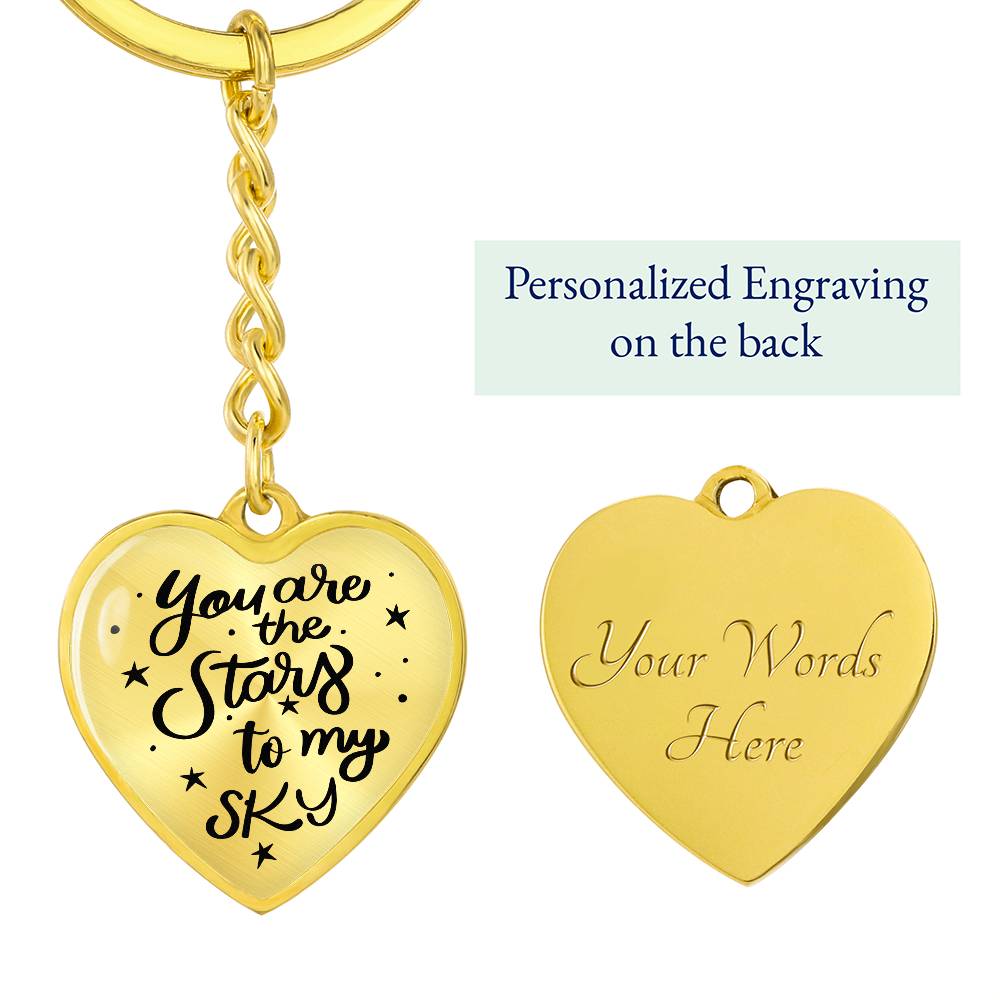 You Are the Stars to My Sky – Heart Keychain for Her | Romantic Valentine’s, Anniversary, Everyday Gift