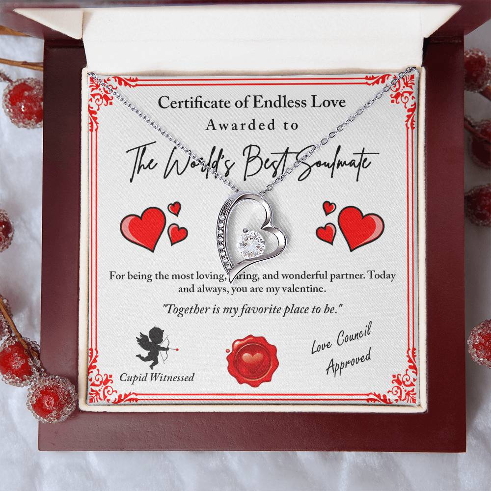 To My Valentine, Romantic Forever Love Necklace with Emotional Message