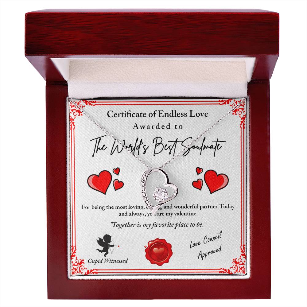 To My Valentine, Romantic Forever Love Necklace with Emotional Message