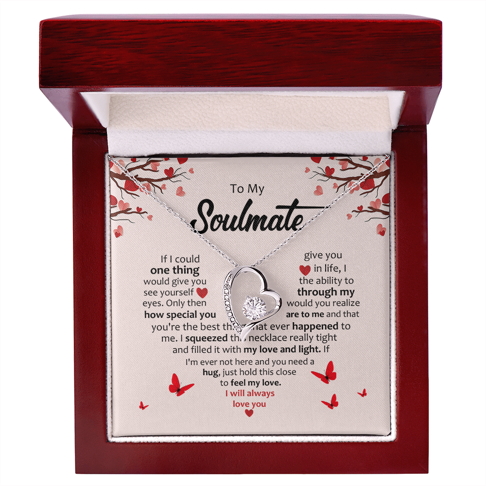 Soulmate Romantic Heart Pendant Necklace - Hold This Tight to Feel My Love