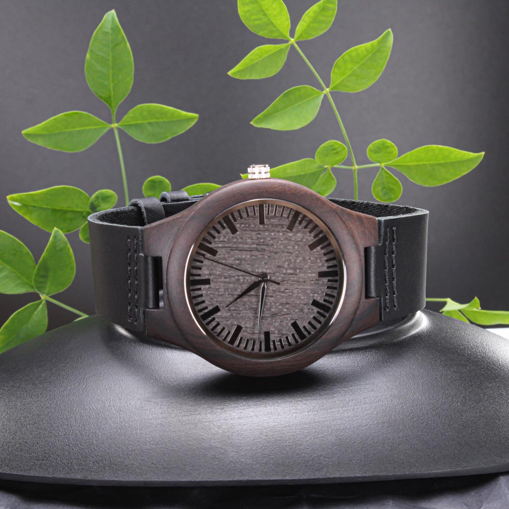 To My Man Engraved Wooden Watch – Romantic Gift for Husband, Fiancé, or Soulmate | Anniversary & Valentine's Day