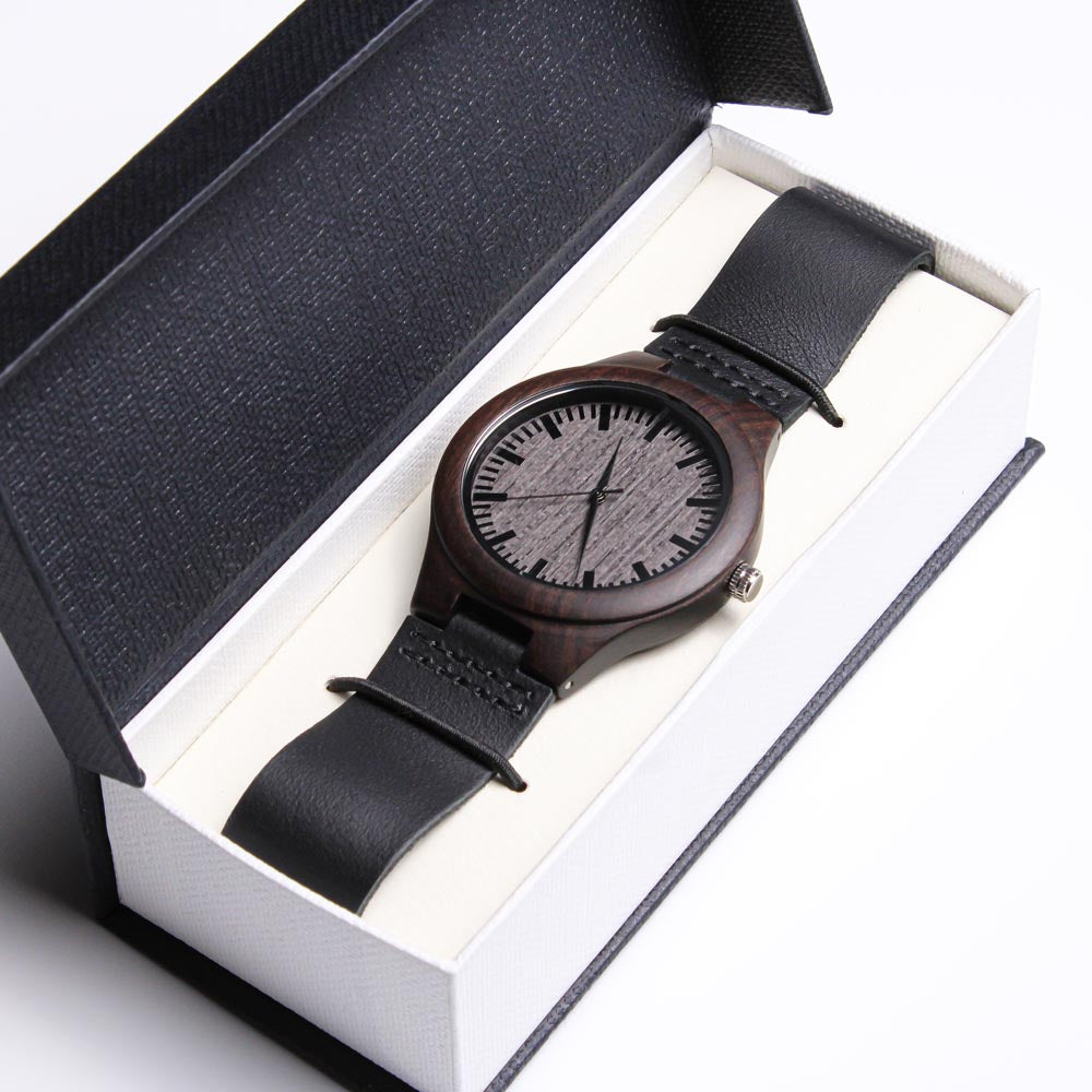 To My Man Engraved Wooden Watch – Romantic Gift for Husband, Fiancé, or Soulmate | Anniversary & Valentine's Day