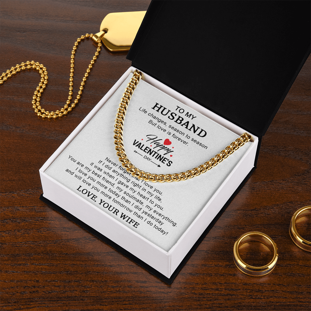 To My Husband – Valentine's Day Cuban Link Chain Gift from Wife