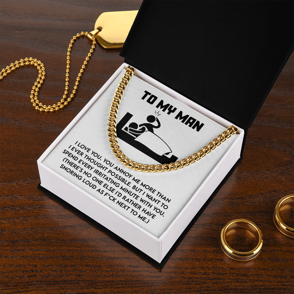 Hilarious Cuban Chain Necklace Gift for Your Snoring Soulmate