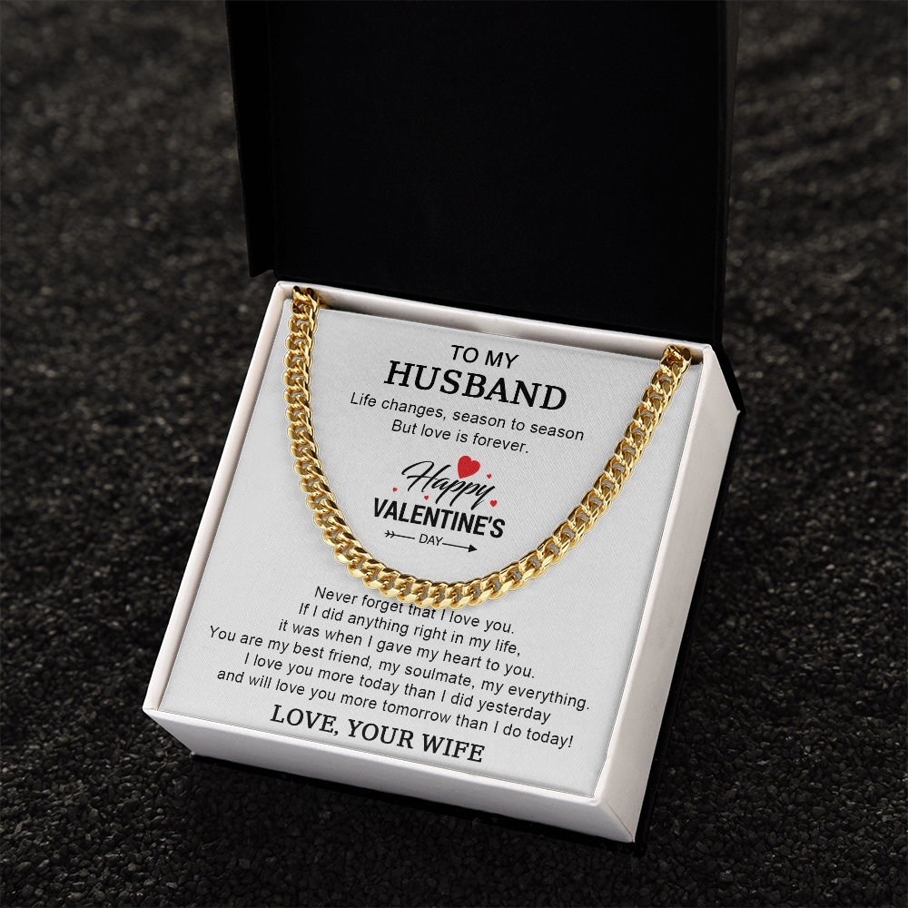 To My Husband – Valentine's Day Cuban Link Chain Gift from Wife