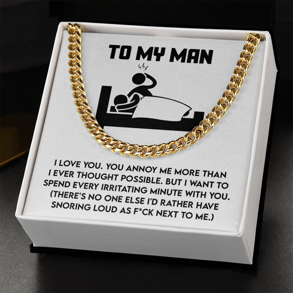 Hilarious Cuban Chain Necklace Gift for Your Snoring Soulmate
