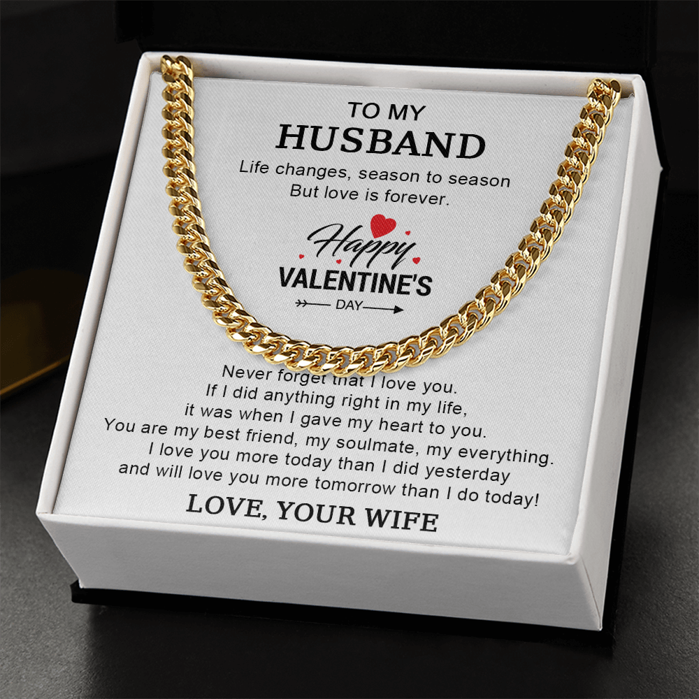 To My Husband – Valentine's Day Cuban Link Chain Gift from Wife