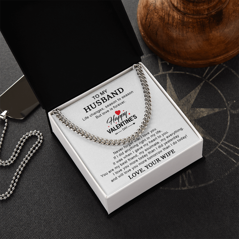 To My Husband – Valentine's Day Cuban Link Chain Gift from Wife