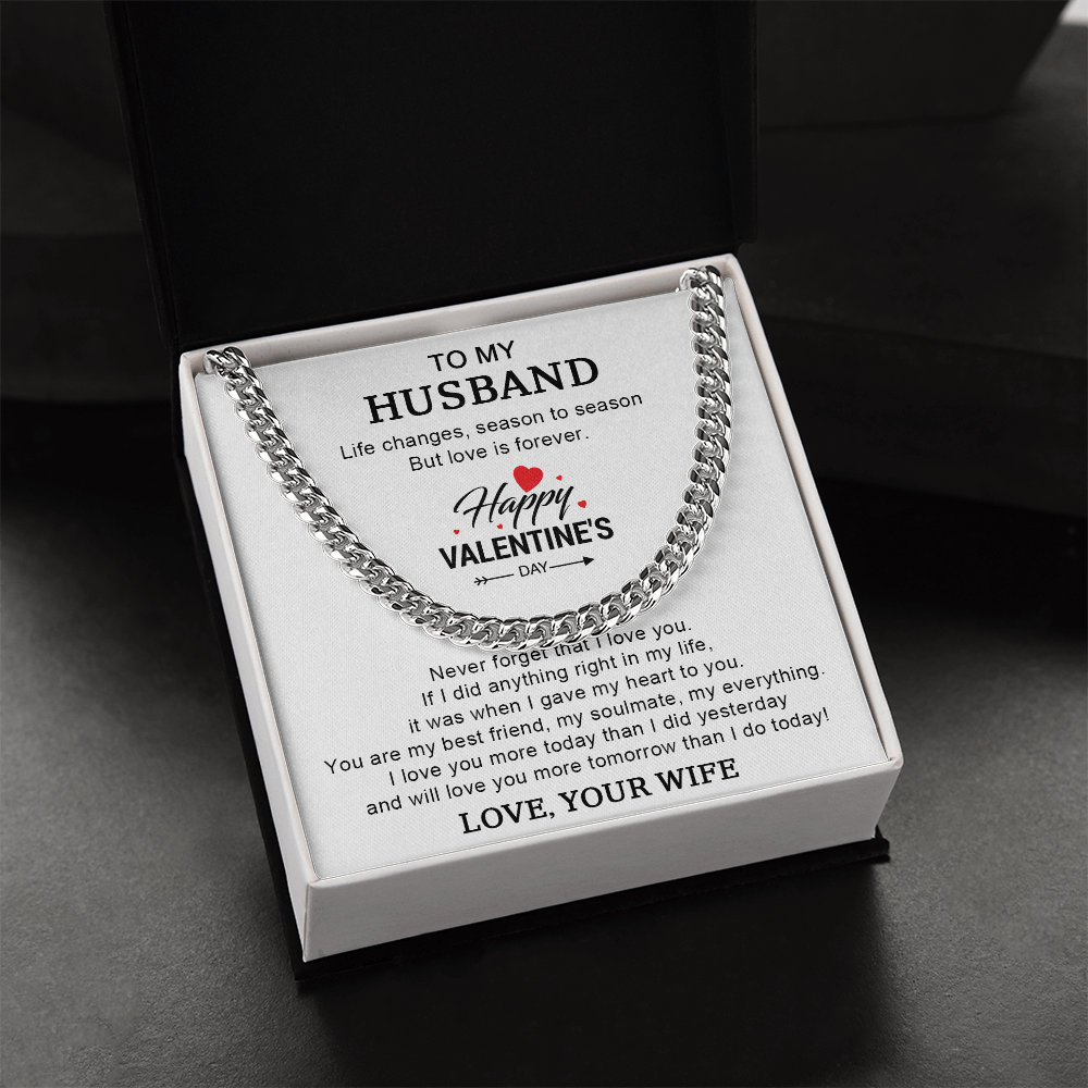 To My Husband – Valentine's Day Cuban Link Chain Gift from Wife