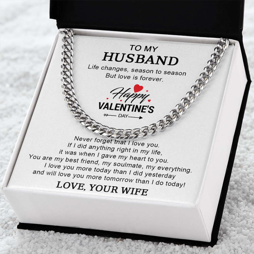 To My Husband – Valentine's Day Cuban Link Chain Gift from Wife