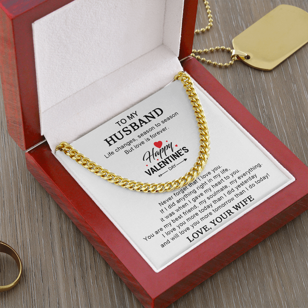 To My Husband – Valentine's Day Cuban Link Chain Gift from Wife