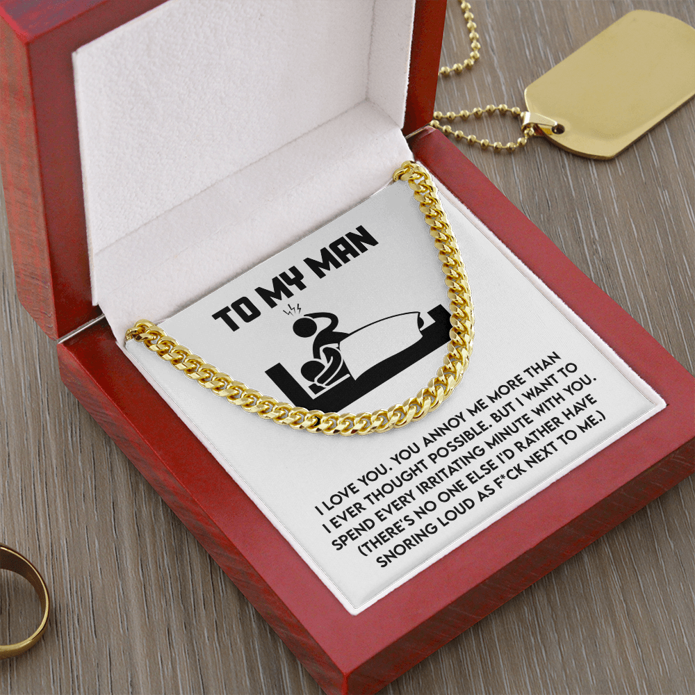 Hilarious Cuban Chain Necklace Gift for Your Snoring Soulmate
