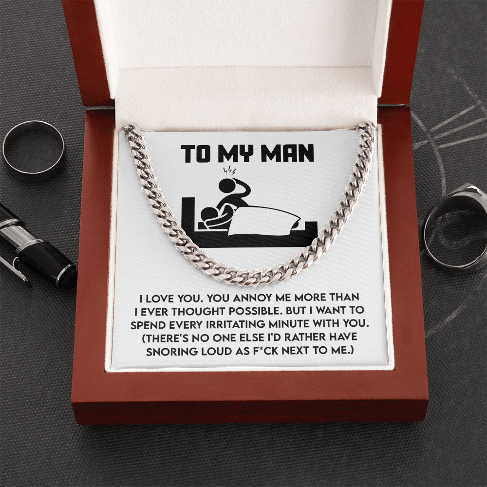 Hilarious Cuban Chain Necklace Gift for Your Snoring Soulmate