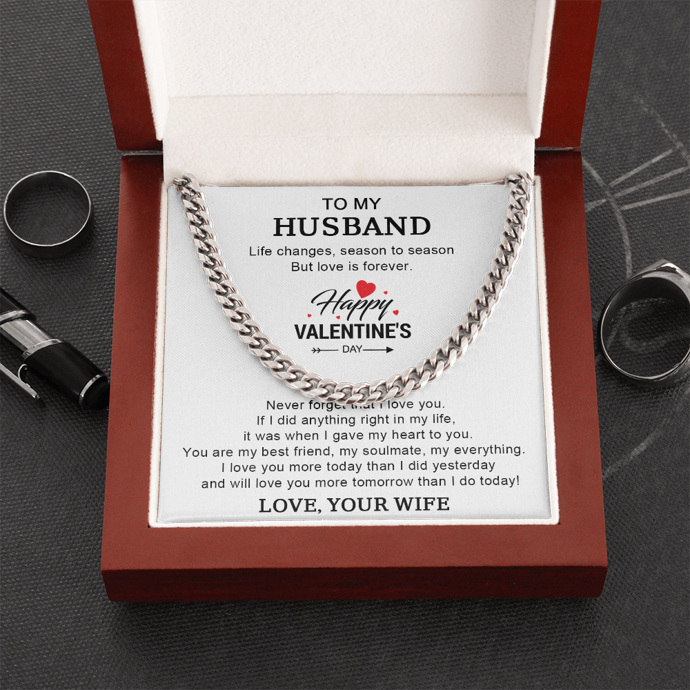 To My Husband – Valentine's Day Cuban Link Chain Gift from Wife